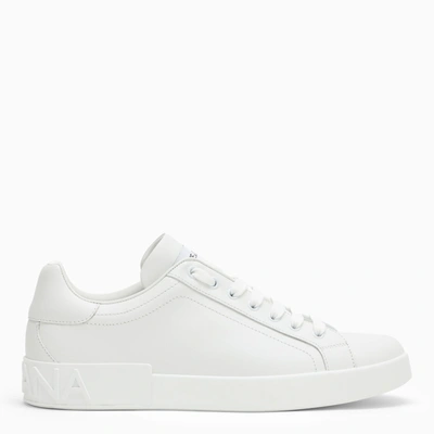 Dolce & Gabbana Low Nappa Calfskin Sneaker In Bianco