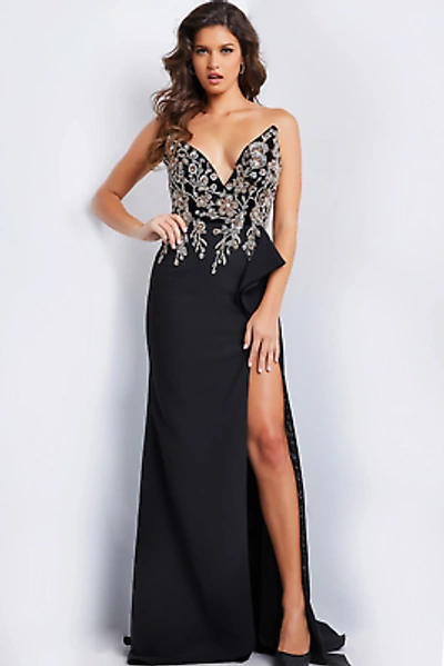 Pre-owned Jovani 23938 Evening Dress Lowest Price Guarantee Authentic In Black