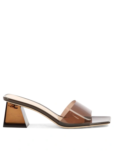 Gianvito Rossi Cosmic 55mm Transparent Mules In Brown