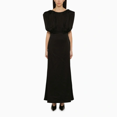 Jil Sander Sleeveless Satin Dress With Back Neckline In Black