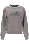 Mm6 Maison Margiela Sweatshirt With Numeric Logo Print In Dove