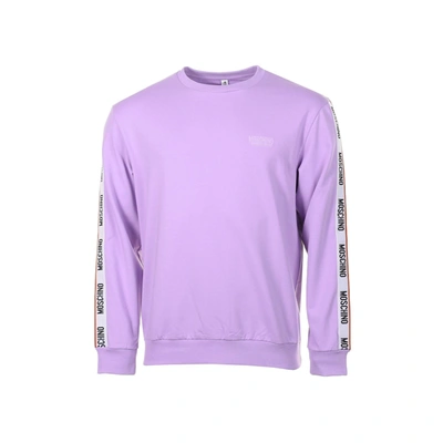 Moschino Underwear Moschino Logo Taped Arm Sweatshirt In Purple