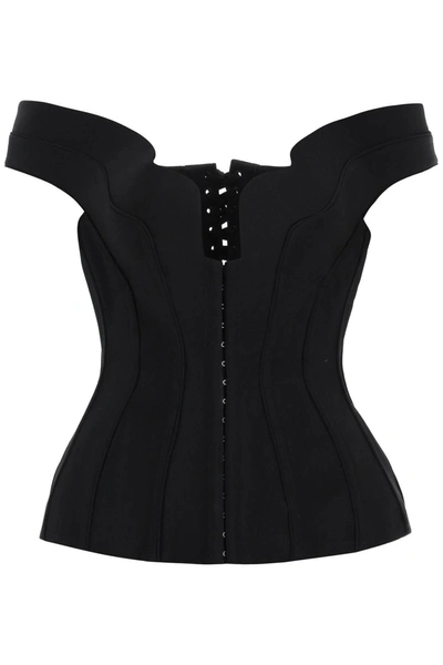 MUGLER MUGLER OFF SHOULDER CORSET TOP