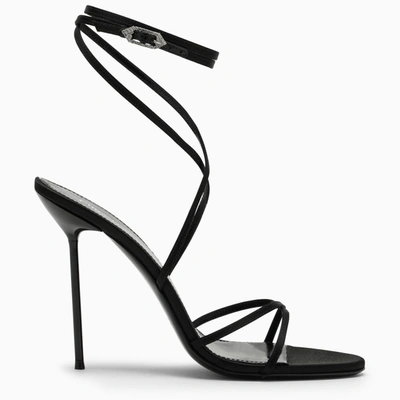 PARIS TEXAS PARIS TEXAS BLACK LIZ SANDAL WITH SATIN LACES