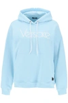Versace 1978 Re-edition Logo-embroidered Hoodie In Blue