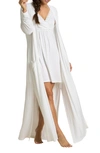 Barefoot Dreams Luxe Milk Jersey Duster Robe In White