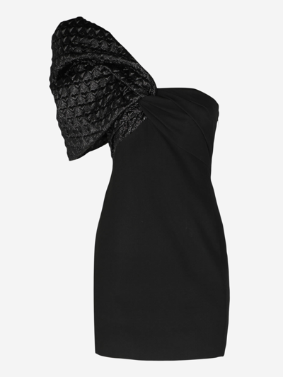 Pre-owned Saint Laurent Synthetic Fibers Midi Dress In Black