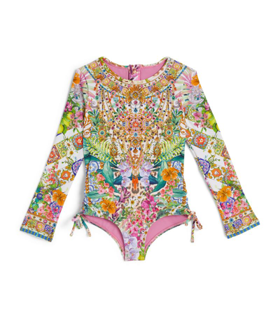 Camilla Kids' Printed Long-sleeve Swimsuit (4-12 Years) In Red