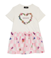YOUNG VERSACE FLORAL-PRINT CHECK T-SHIRT DRESS (4-14 YEARS)