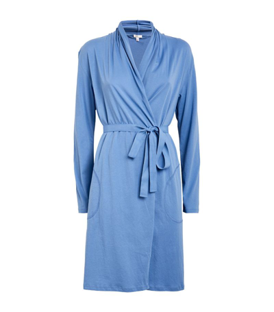 Skin Womens Ocean Blue Coleen Tie-waist Organic Cotton-jersey Robe