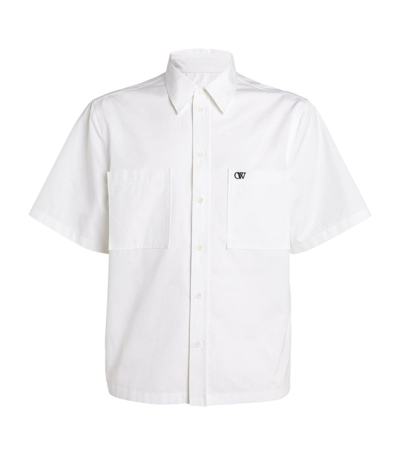 Off-white Cotton Short-sleeve Shirt In White