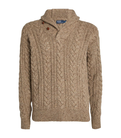 Polo Ralph Lauren Cable Knit Sweater In Brown