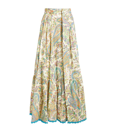 Etro Paisley Print Maxi Skirt In Multicolour