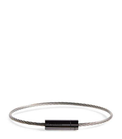 Le Gramme Ceramic Cable Bangle In Black