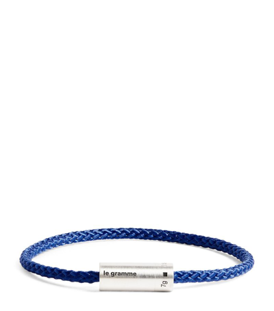 Le Gramme Sterling Silver Cable Bangle In Blue