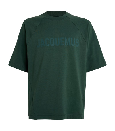 Jacquemus Cotton-blend Logo T-shirt In Dark Green