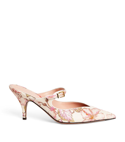 Zimmermann Leather Floral Aura Mules 65 In Pink