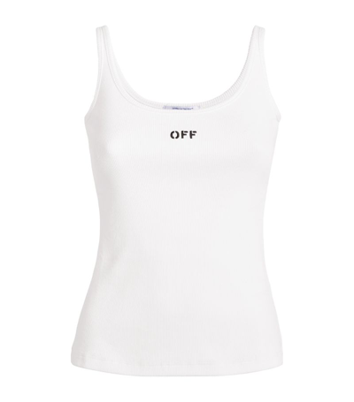 OFF-WHITE RIBBED LOGO TANK TOP