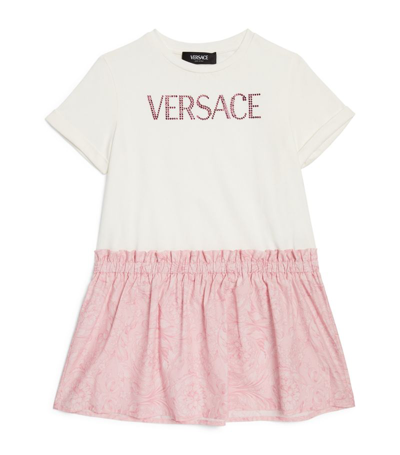 Young Versace Kids' Logo T-shirt Dress (4-14 Years) In White