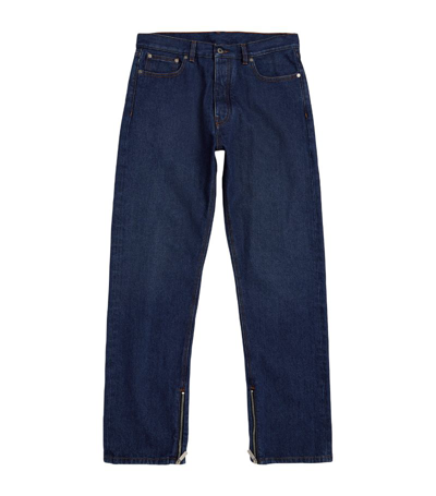 Off-white Zip-detail Straight Jeans In Blue