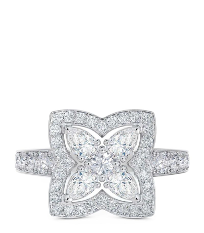 De Beers Jewellers White Gold And Diamond Enchanted Lotus Ring
