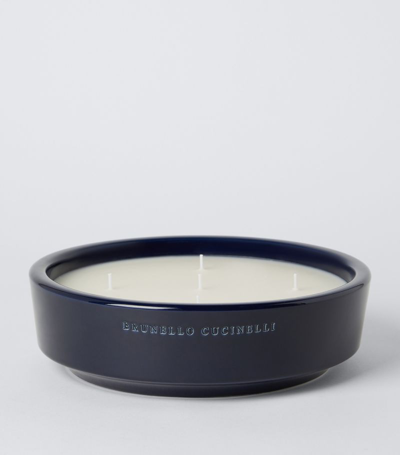 Brunello Cucinelli 5-wick Ebano Candle (28cm) In Blue