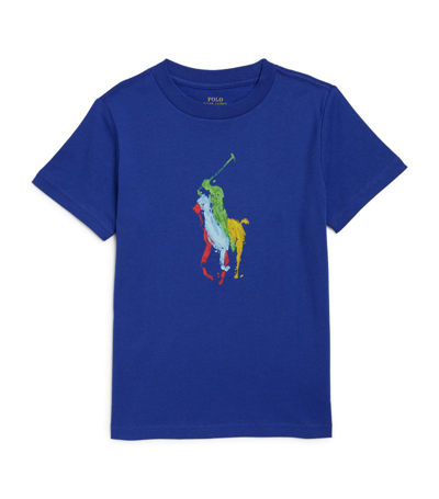 Ralph Lauren Kids' Logo-print T-shirt (6-14 Years) In Blue