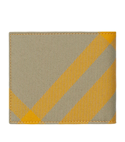 Burberry Jacquard Check Bifold Wallet In Yellow