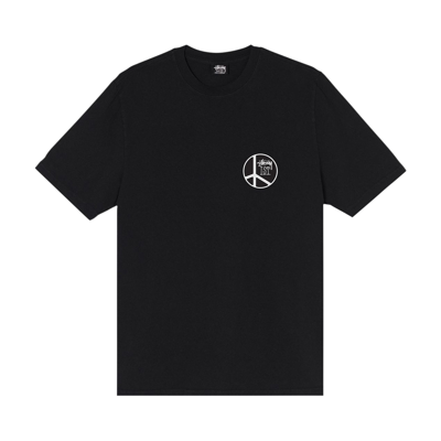 Pre-owned Stussy Peace Dot Pigment Dyed Tee 'black'