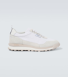 THOM BROWNE LEATHER-TRIMMED SNEAKERS