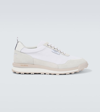 Thom Browne White Low-top Sneakers With Tricolor Stripe Detail In White