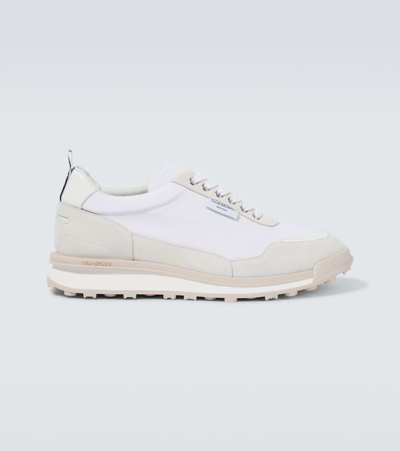 Thom Browne Leather-trimmed Sneakers In White