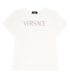 Versace Logo Cotton-blend Jersey T-shirt In White