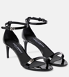 Dolce & Gabbana Leather Sandals Shiny Stiletto Heel In Black