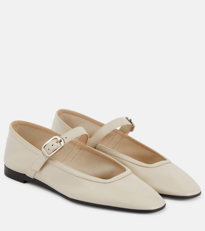 Le Monde Beryl Luna Leather Mary Jane Ballerina Flats In 灰色