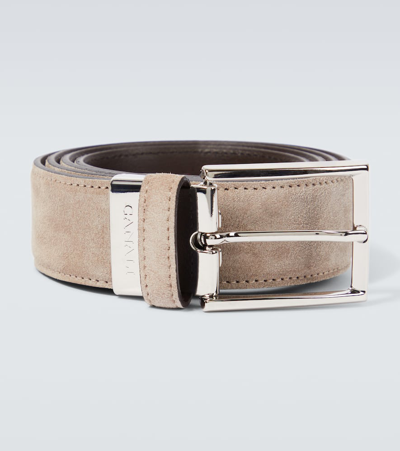 Canali Suede Belt In Brown