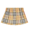 BURBERRY BABY BURBERRY CHECK PLEATED COTTON SKIRT