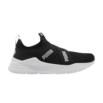 Pre-owned Puma Wmns Wired Run Slip-on 'black Silver'