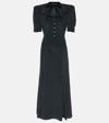 Alessandra Rich Bow-detailed Polka-dot Silk Crepe De Chine Midi Dress In Multicoloured