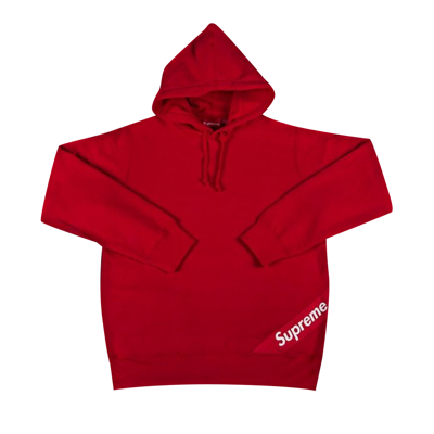 Pre-owned Supreme Corner Label Hooded Sweatshirt 'red'