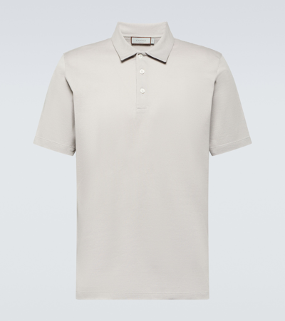 Canali Cotton Polo Shirt In Neutrals
