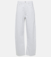 Frame High-rise Barrel-leg Jeans In White