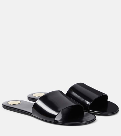 Saint Laurent Carlyle Leather Sandals In Noir