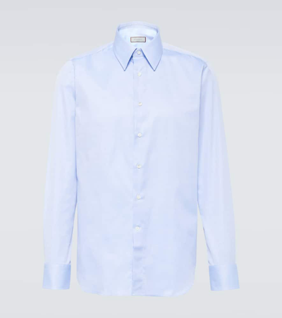 Canali Cotton Shirt In Blue