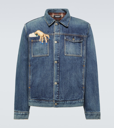 Undercover Embellished D-hand Denim Jacket In Blue