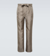 Gucci Gg Supreme Print Silk Pant In Beige
