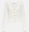 Ganni Open-knit Cardigan In White