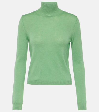 's Max Mara Niobe Virgin Wool Turtleneck Sweater In Green