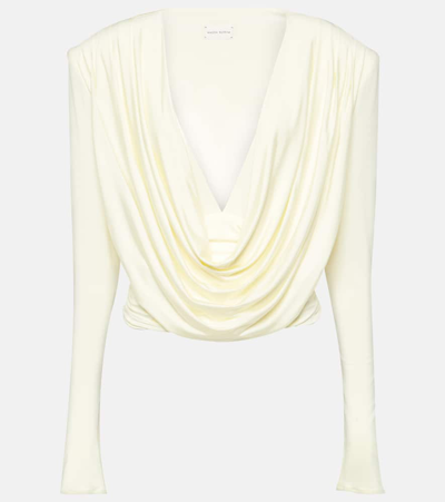 Magda Butrym Draped Jersey Top In White