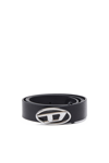 Diesel 4cm D Leather Buckle Belt In Black